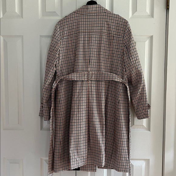 Talbots Polished Plaid Checkered Trench Coat in Petite L - Picture 7 of 16